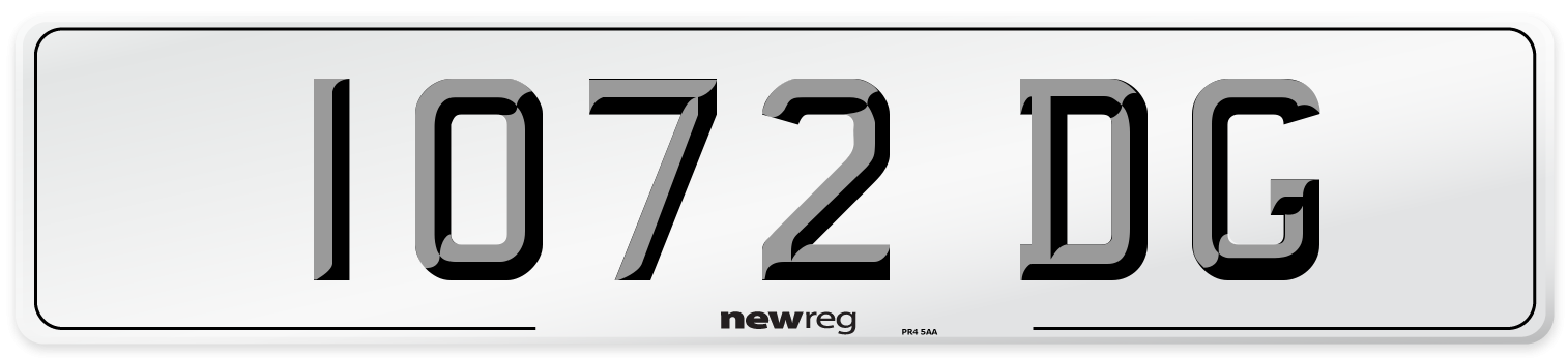 1072 DG Number Plate from New Reg